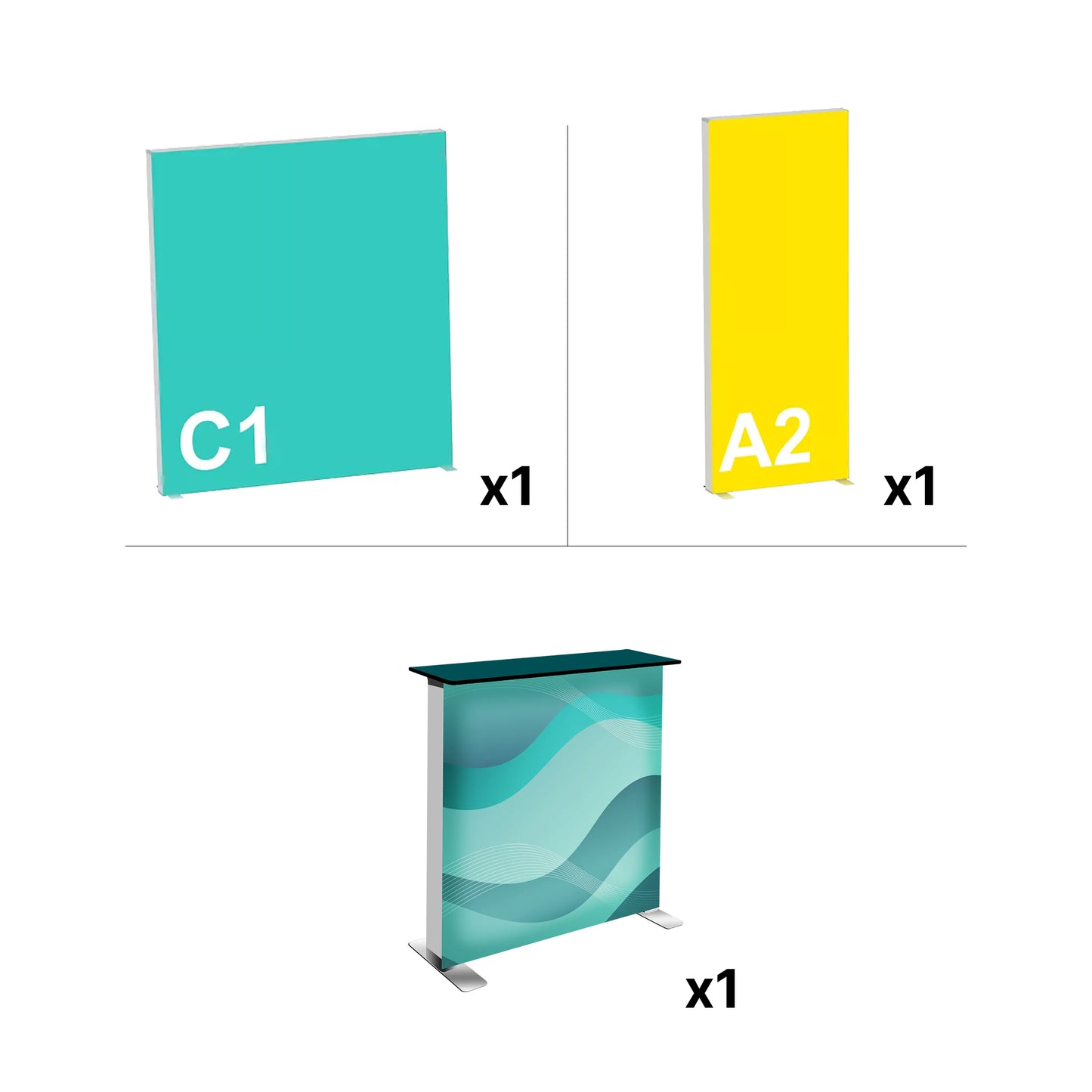 10' Lightbox Kit - Style 1 - Illuminated Exhibit Kit with Podium and Counter