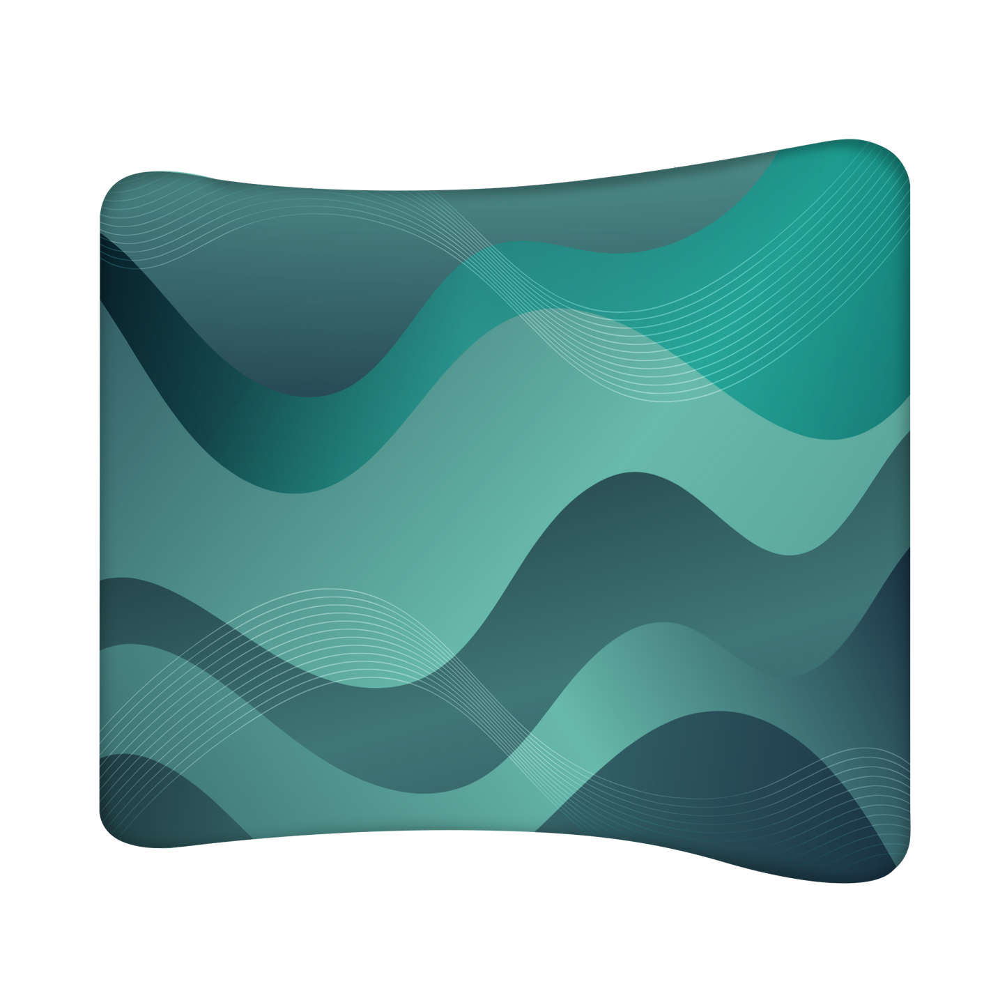 Lightweight, portable and tool-free assembly curved pillowcase tension fabric backdrop