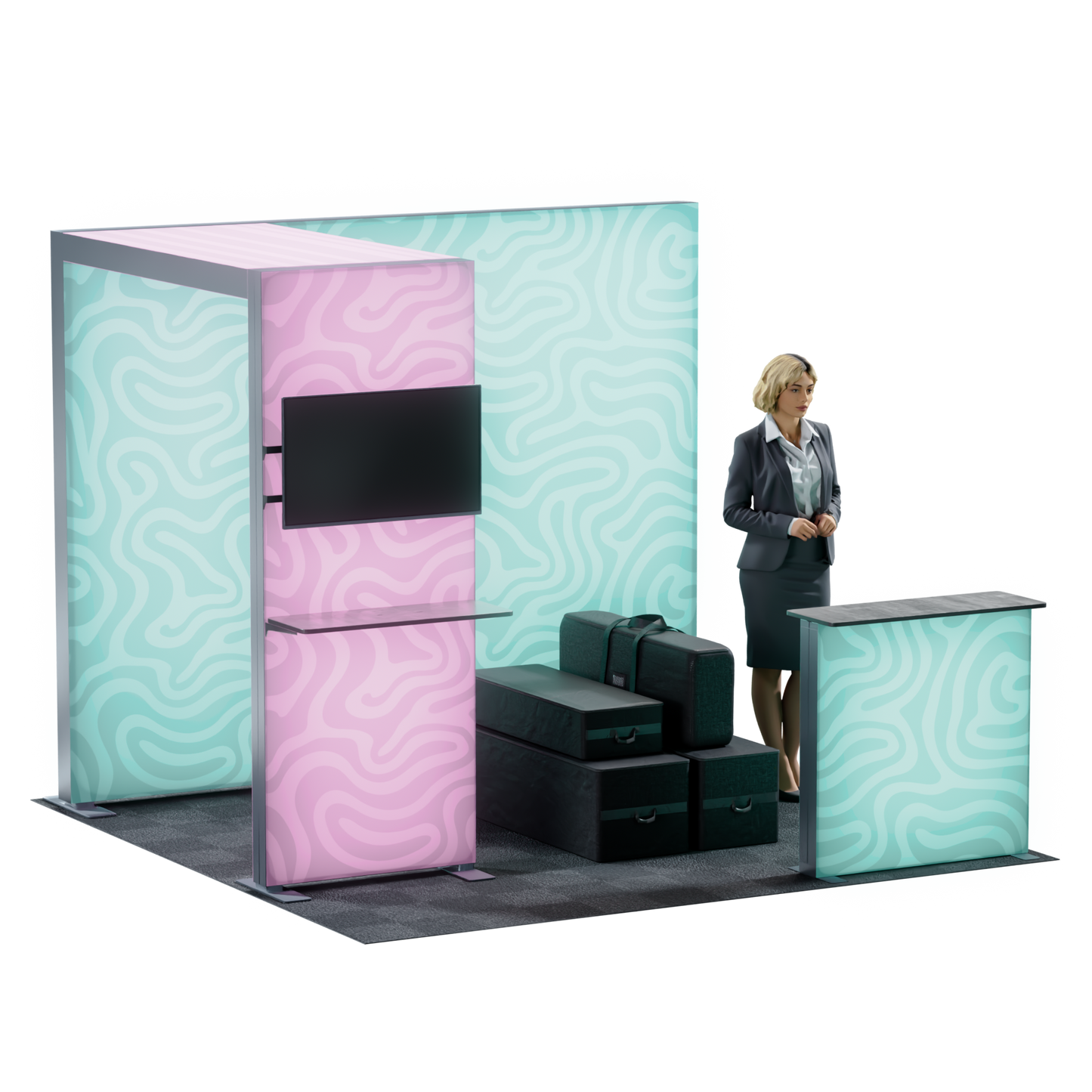 10' SEG Lightbox + Arch - side angle view
