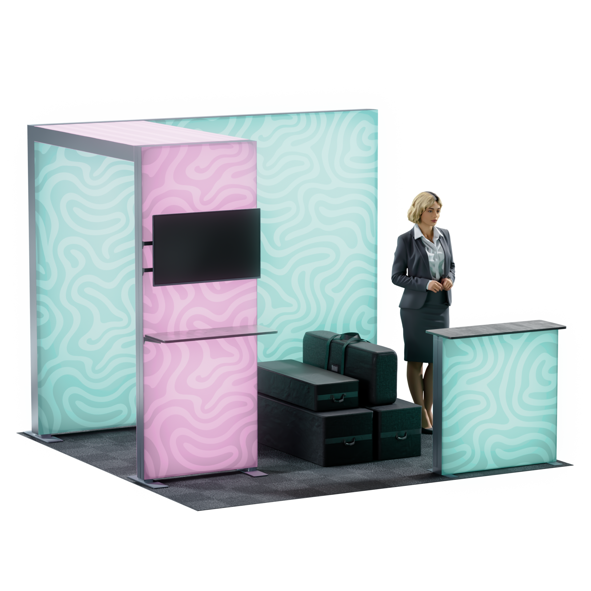 10' SEG Lightbox + Arch - side angle view