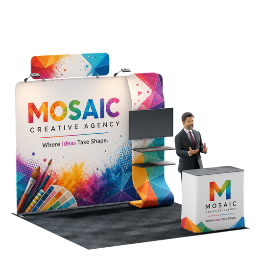 10' Trade Show Booth Kit - Snake + Media Display