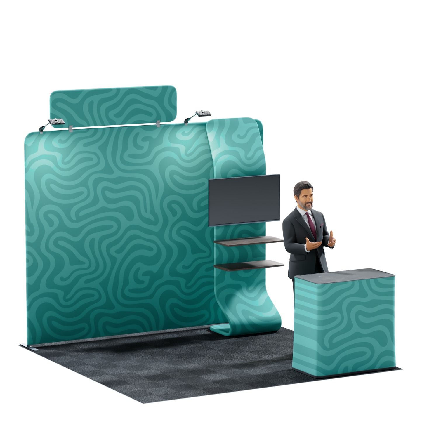 10' Trade Show Booth Kit - Snake + Media Display