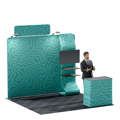 10' Trade Show Booth Kit - Snake + Media Display