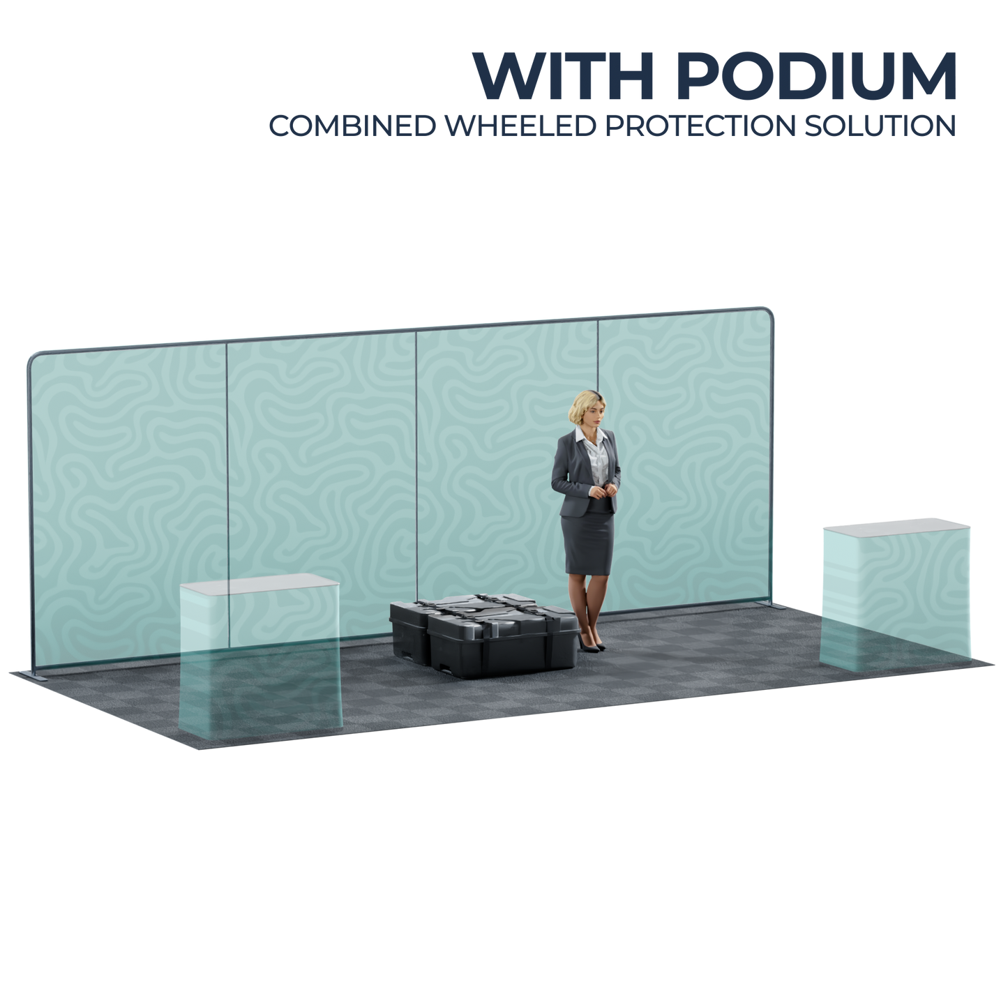 20' Straight Tension Fabric Backdrop - Large Trade Show Display
