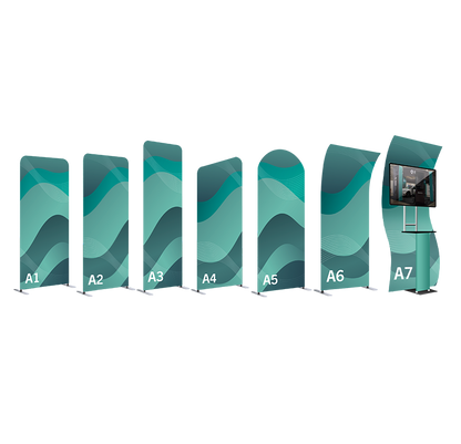 Lightweight, portable and tool-free assembly quick zip pillowcase tension fabric backdrop for trade shows and events